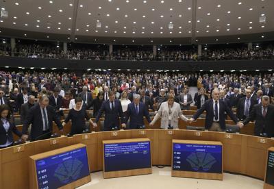 APTOPIX Belgium Britain Brexit